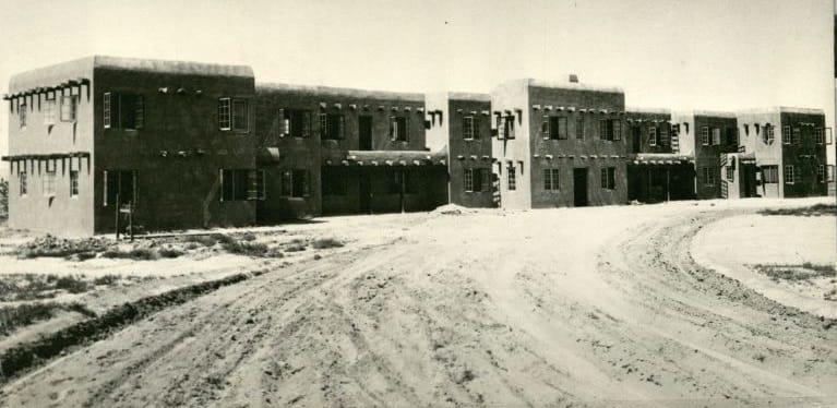 Yatoka Hall-1928. Post construction with a circular, dirt driveway.